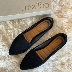 Me Too Audra Pointy Toe Loafer in Black Suede